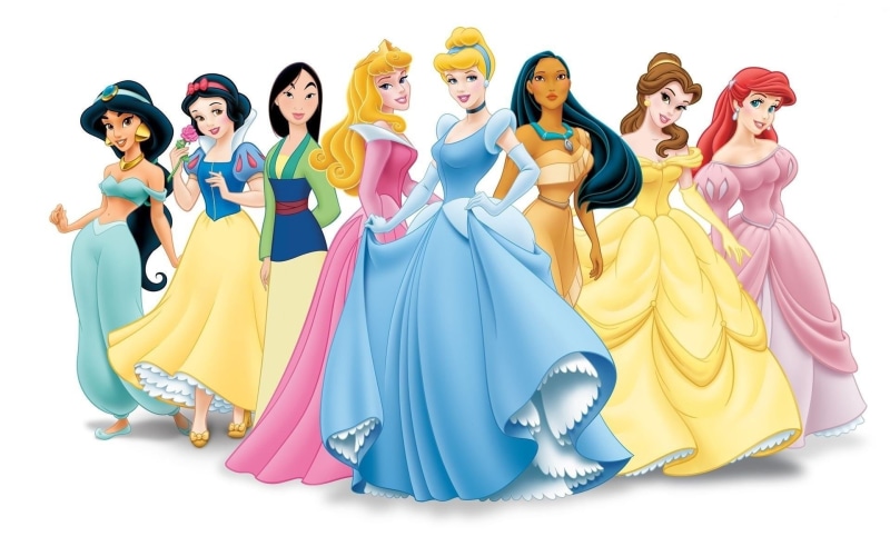 cut out, Disney Princesses, group of people, Cinderella, men, women, smiling, 1080P, Mulan, mouth open, yellow, Belle (Beauty and the Beast), Jasmine (Aladdin)