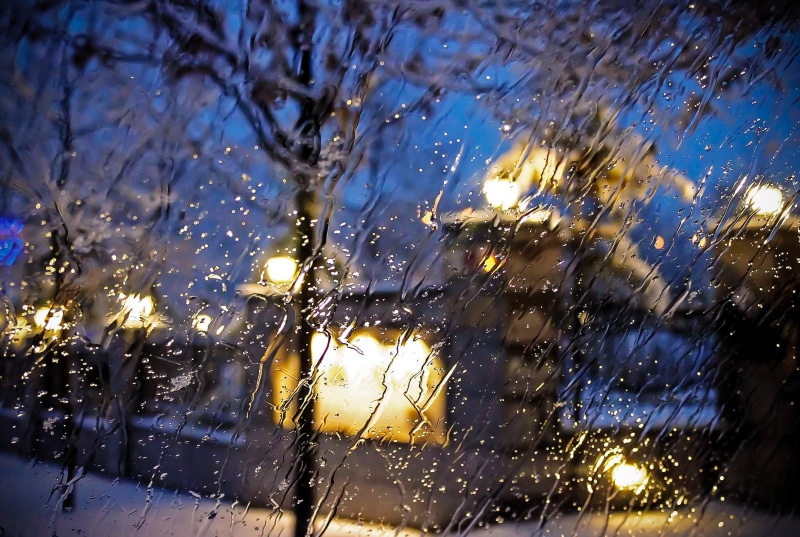 2K, glass, city, street, rain, drops, Macro