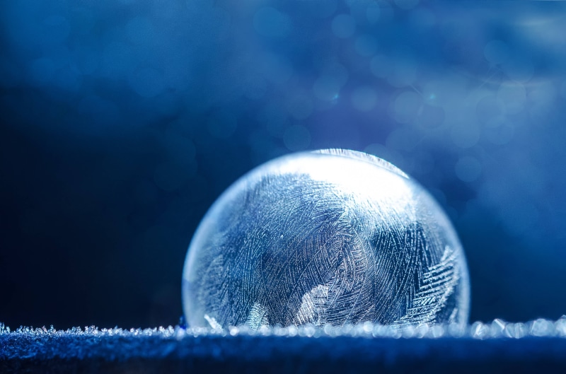bubble, 4K, winter, frozen, soap, ice