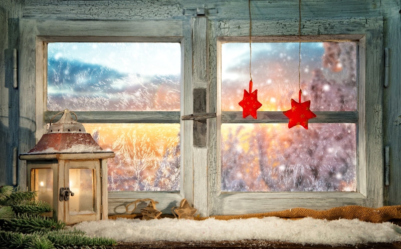 5K, copy Space, christmas Decoration, celebration, december, old-fashioned, built structure, stars, illuminated, frost, branches, decoration, glass - Material