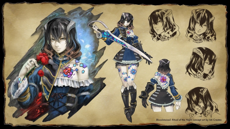 1080P, stained glass, parchment, Bloodstained: Ritual of the Night, fantasy art, video games, Miriam (Bloodstained)