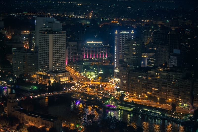 water, cityscape, egypt, street, reflection, giza, illuminated, transportation, building, outdoors, cairo, nautical vessel, office building exterior, modern
