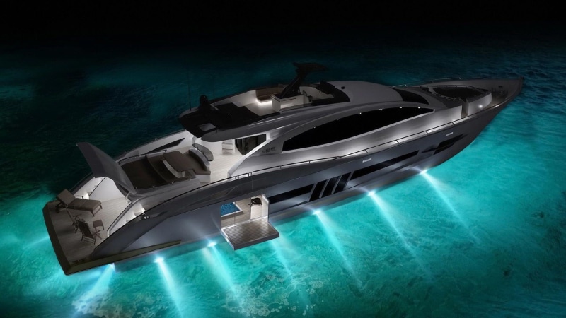 night, nightly, deck, lights, lighted, hd, 1080P, sea, yacht