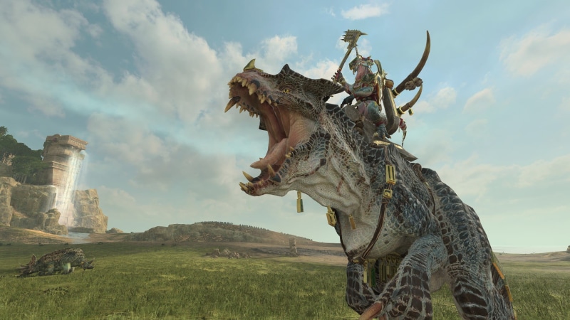 Total War: Warhammer, art and craft, architecture, animal, 1080P, sculpture, low angle view, land, the past, character, field, animal themes, sky, cloud - sky