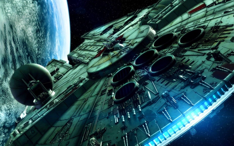 wars, art, hd, millenium, 720P, star, spaceships, entertainment, Star Wars, x, movies, falcon
