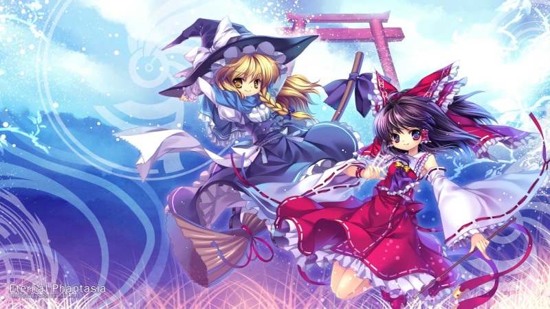 beautiful woman, young women, anime, Hakurei Reimu, young adult, anime girls, 1080P, portrait, Kirisame Marisa, women, costume, representation, clothing