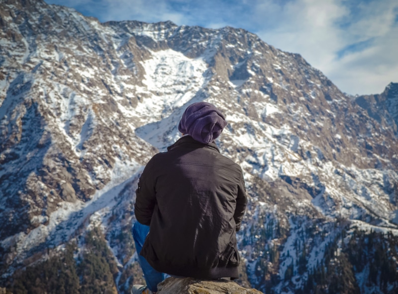 adult, cold, man, sky, 2K, alone, mountain peak, landscape, exploration, person, climb, solid, scenics - nature, rock - object, trek, cold temperature