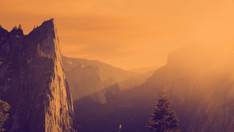 purple, orange, warm colors, 1080P, mountains