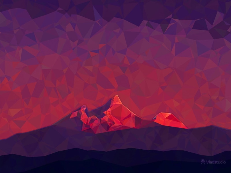 low poly, color, 480P, low, hills, poly