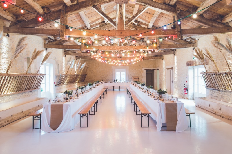 indoors, building, banquet, no people, party, lights, set, staircase, built structure, steps and staircases, wedding, hall, eat, architecture, beams, table