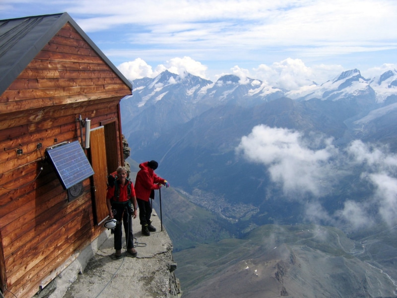 landscape, 1080P, clouds, hd, cabin, hiking, nature, hike, house, mountains