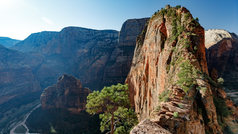 mountain peak, sky, trail, non-urban scene, travel, mountain, travel destinations, eroded, mountain range, rock, zion, angels landing, rock - object, nature