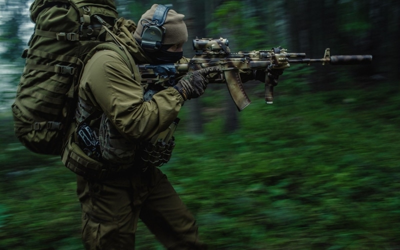 special forces, army, s, machine gun, Military, government, weapon, holding, hiking, rifle, one person, Russian special force, security, real people, 1080P