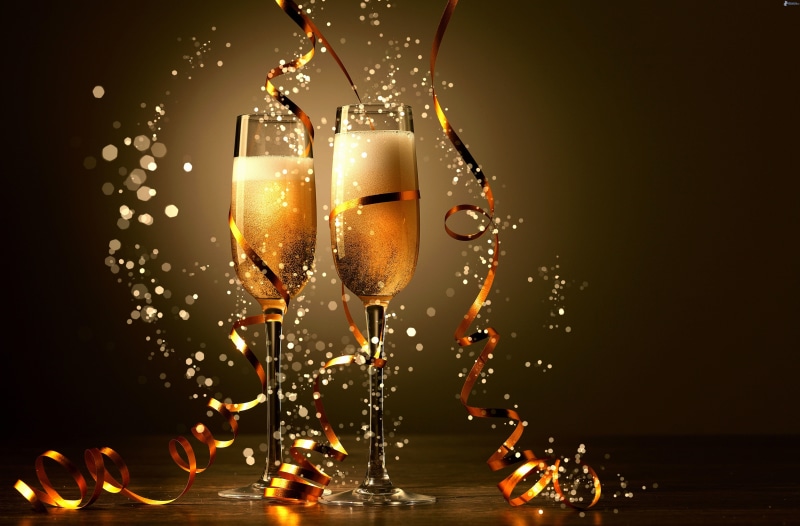stemware, year, holidays, ribbon, christmas, champagne, 5K, new year, new