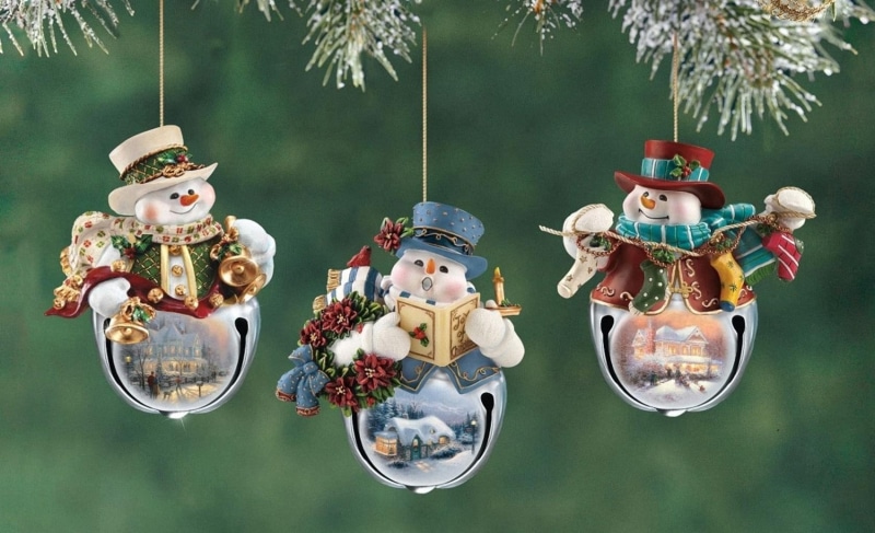 christmas decorations, holiday, year, branch, snowmen, new, new year, 720P, snowman, decorations, close, close-up, three, christmas, figurines