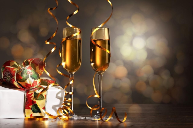 champagne, ribbon, happy, stemware, new, year, 720P, happy new year, holidays christmas