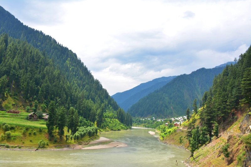 beautiful valley, beauty in nature, cloud - sky, azad kashmir hills, non-urban scene, azad kashmir, mountain range, nature, green color, river, no people