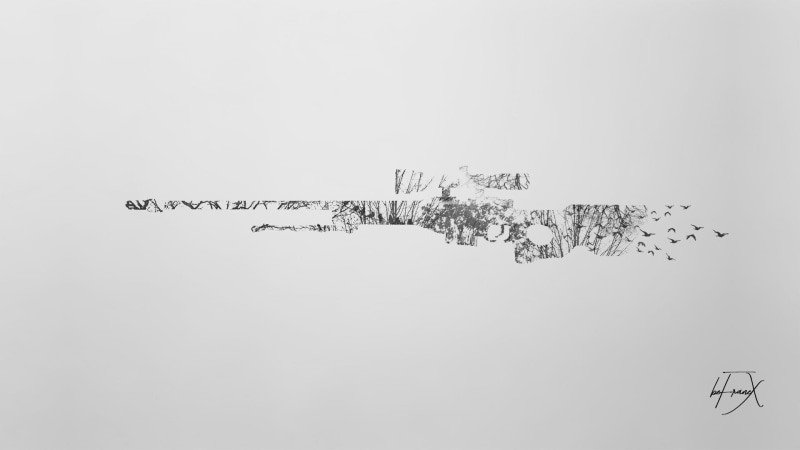 minimalism, indoors, 1080P, Counter-Strike: Global Offensive, single object, copy space, art and craft, white background, craft, white color, sketch, no people