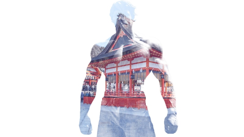architecture, representation, double exposure, white color, indoors, China, red, chinese, copy space, digital composite, human representation, studio shot