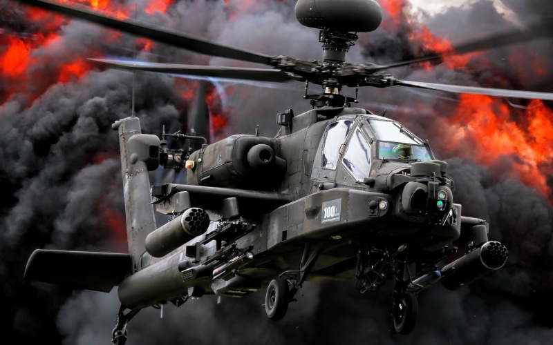720P, ah, boeing, ah-64 apache, black, helicopter, apache