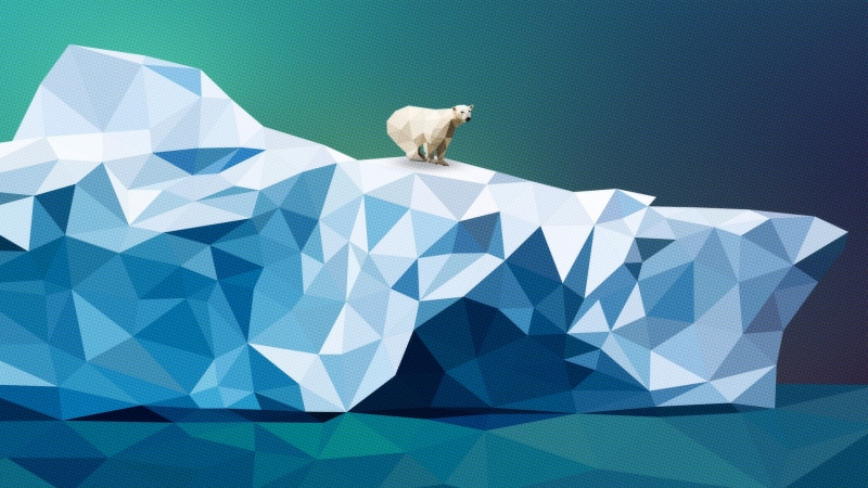 architecture, domestic, triangle shape, colored background, domestic animals, Iceberg, one animal, no people, mammal, 1080P, indoors, artwork, blue, design