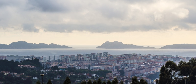 holiday, trip, building exterior, city, sky, Atlantic Ocean, building, scenics - nature, galicia, architecture, high angle view, no people, nature, urban skyline