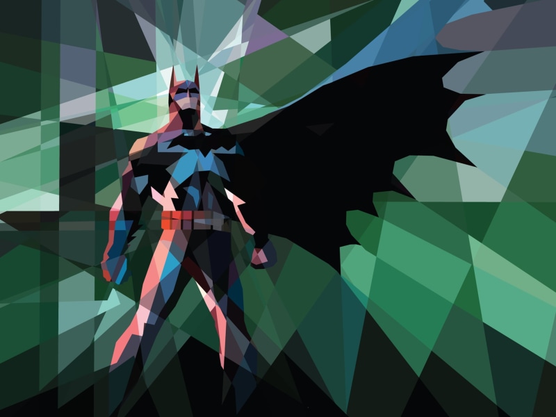 polygon, art, batman, 1080P
