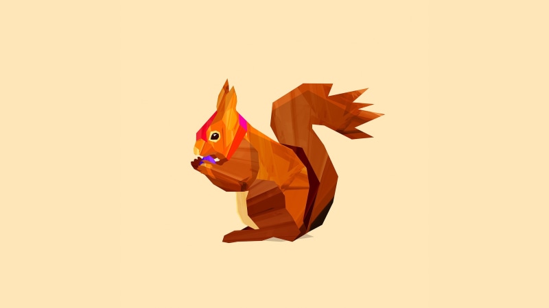 polygon, hd, digital/artwork, squirrel, 2K, art