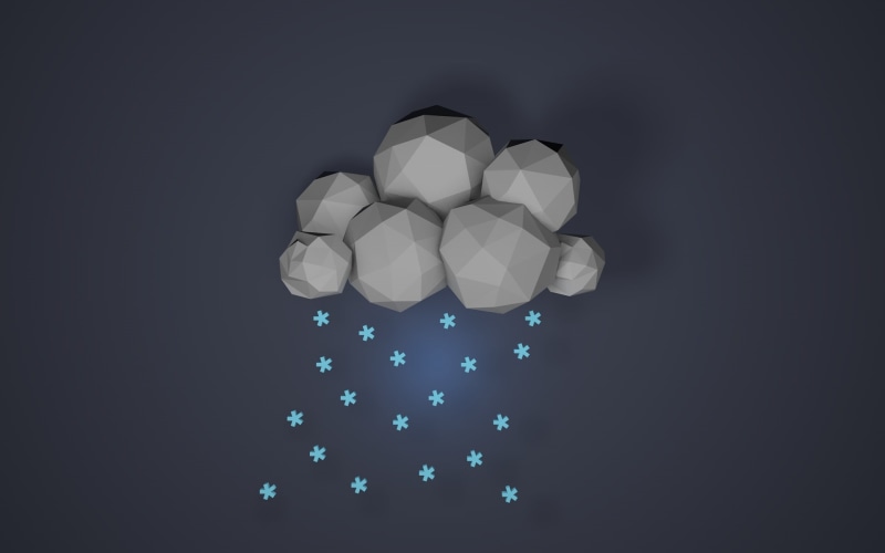 digital/artwork, 1080P, art, polygon, cloud, hd, snow, winter