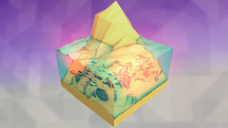 digital/artwork, polygon, hd, 1080P, art, ocean, fish, purple