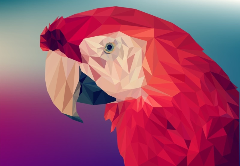 Low Poly, Polygon, Facets, Parrot, Bird, 1080P, Abstract, Digital Art