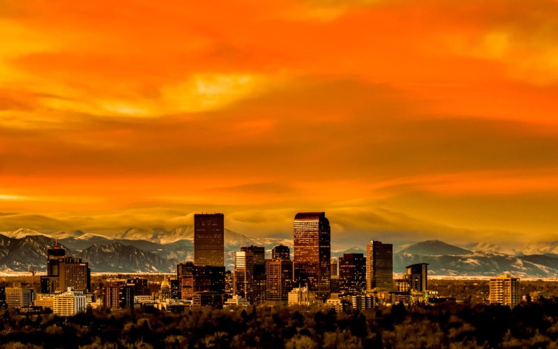 1080P, Colorado, skyline, panorama, Denver