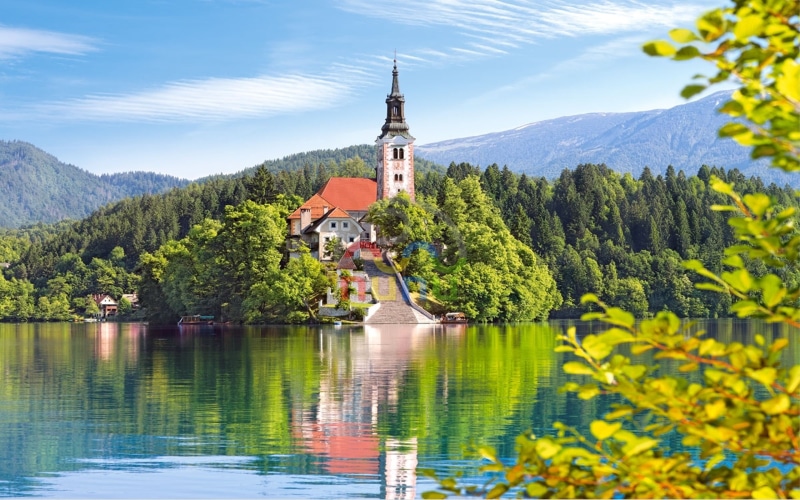 desktop, bled, lake, image, background, nature, 2K