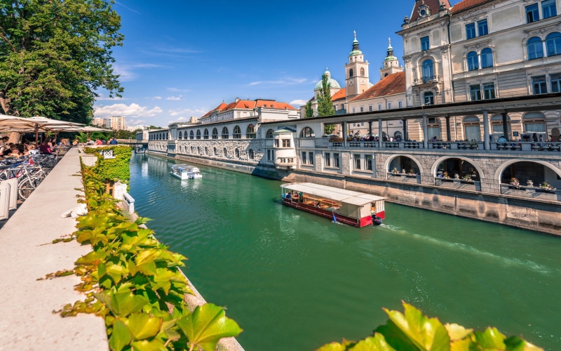 slovenia, city, postcard, ljubljanica, ljubljana, tromostovje, triple, photo, river, bridge, 1080P