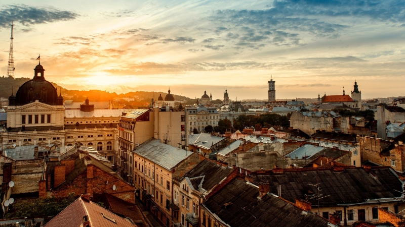 crowd, lviv, building exterior, outdoors, lemberg, 4K, city, townscape, cityscape, europe, crowded, spirituality, spire, residential district, built structure
