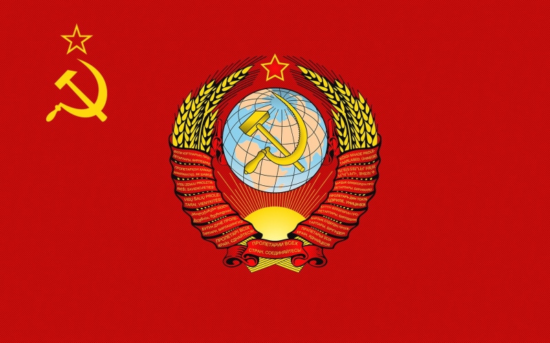 1080P, flag, the coat of arms of the USSR, USSR, coat of arms, the flag of the USSR, the hammer and sickle, red