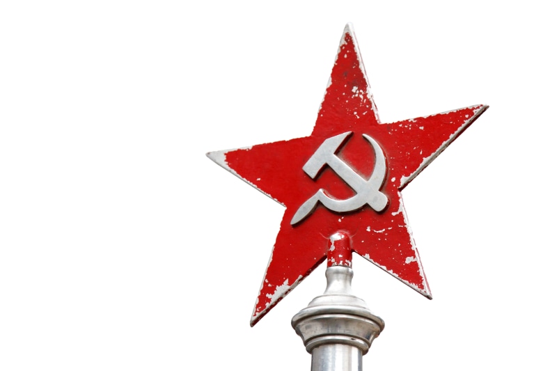 red, sky, cut out, star, communication, symbol, railroad crossing, retro, Communism, sickle, logo, aged, isolated, no people, star shape, politics, Hammer