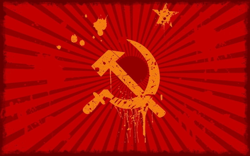 hatchet, lighting equipment, decoration, low angle view, communism, event, indoors, ceiling, orange, no people, auto post production filter, hammer and sickle
