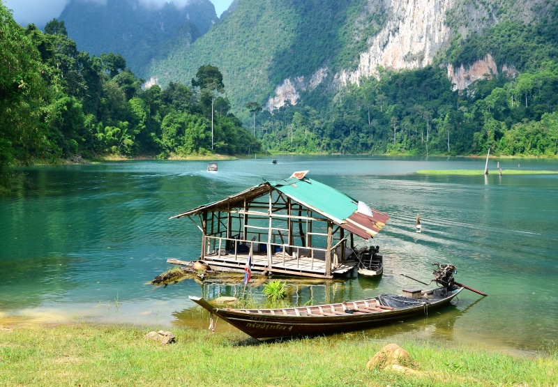 tranquil Scene, tourism, floating house, travel Destinations, landscape, reflection, travel, brown, scenics - nature, rainforest, transportation, river