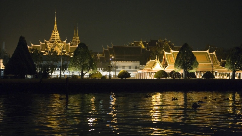 tourist attraction, chao phraya river, thailand, asia, belief, landmark, night, built structure, reflection, spirituality, waterway, building exterior