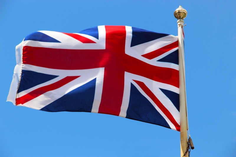 day, patriotism, environment, sky, uk, fluttering, clear sky, low angle view, symbol, nature, kingdom, red, Union Jack, union, patriotic, outdoors, britain