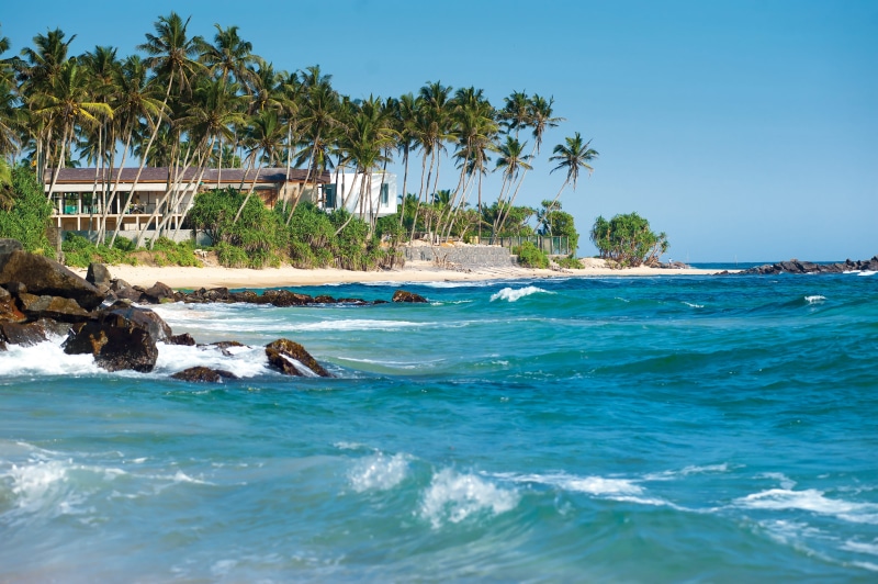 4K, no people, turquoise colored, ocean, palms, land, resort, tropical climate, day, sand, beach, tree, seascape, palm tree, Srilanka, blue, idyllic, outdoors