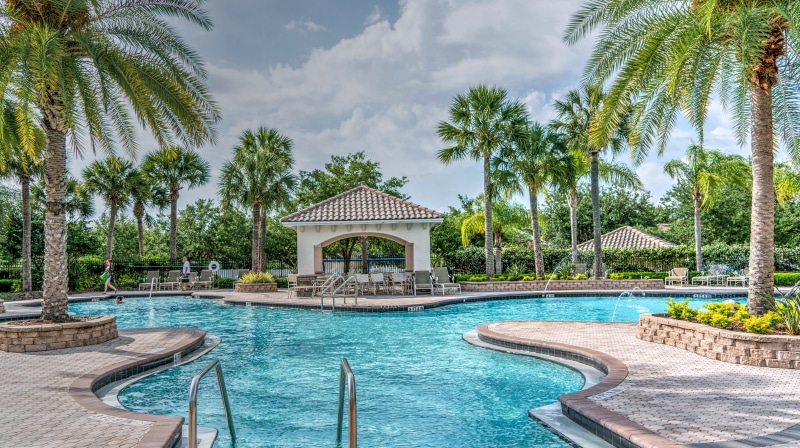 sky, tourism, island, palm, fun, day, leisure, relaxation, 5K, exotic, cloud - sky, architecture, turquoise colored, lounge, nature, swimming, water, holiday