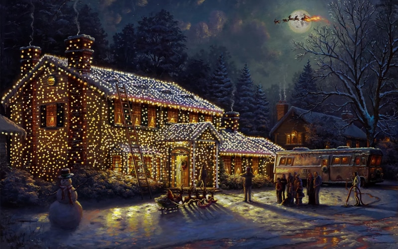 1080P, movies, Christmas Lights, Canvas, Oil Painting, christmas, National Lampoons Christmas Vacation