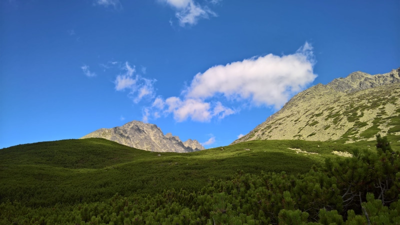 tatry, sky, high tatras, vysoké tatry, cloud, mountains, blue, scenics - nature, no people, environment, outdoors, plant, landscape, nature, bush, tranquility