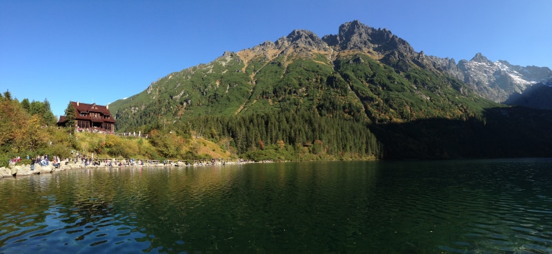 tree, mountain peak, 5K, sky, pine woodland, no people, mountain, environment, morskie oko, tatry, water, landscape, pine tree, poland, beauty in nature