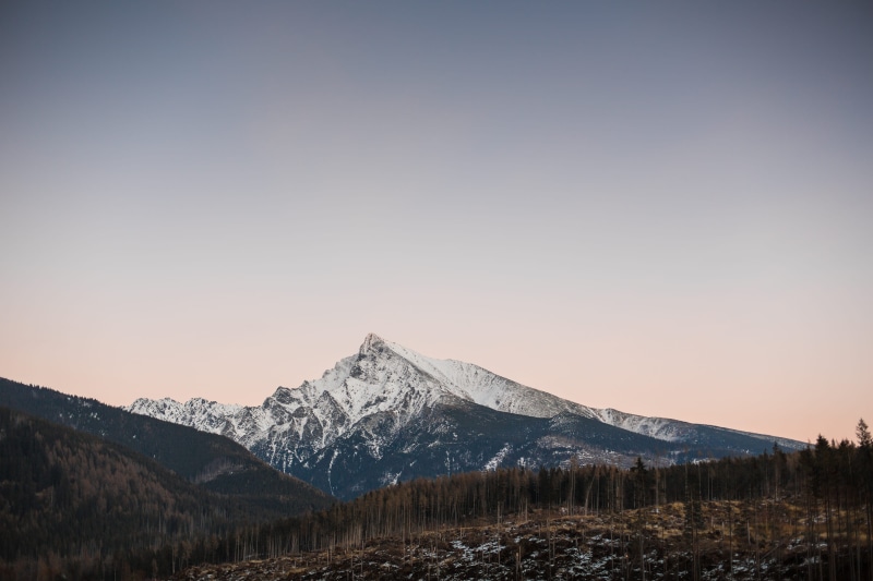 copy space, Mountain, winter, slovakia, spring, hills, snowcapped mountain, outdoors, cloudless, snow, mountains, cold temperature, evening, environment