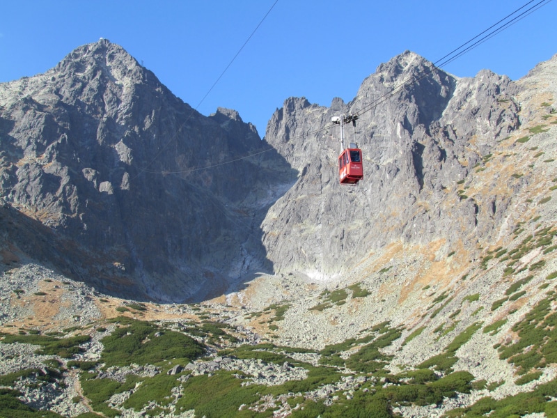 solid, scenics, rocky mountains, slovakia, Cable Car, outdoors, rock - object, nature, 4K, overhead cable car, non-urban scene, sky, adventure, remote