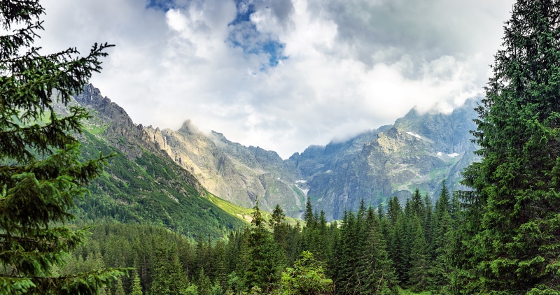 path, top, pano, beauty in nature, rock, scene, poland, idyllic, calm, karpaty, landscape, distance, travel, extreme, mountains, scenery, clouds, green color