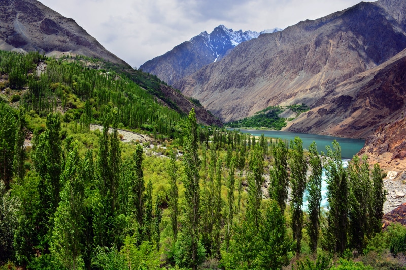 Gilgit-Baltistan, europe, outdoors, valley, near, sky, mountain, cloudy, nature, trees, Gupis, Ghizar, Pakistan, photography, Khalti-Lake, 4K, scenics